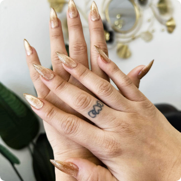 Beautiful manicure design by Pino Nails & Spa